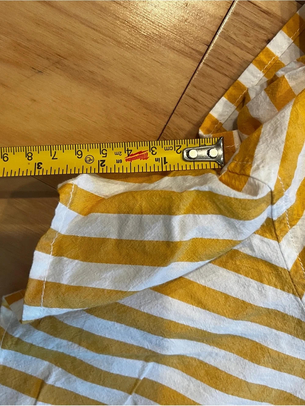 Madewell NWT Yellow White Striped Poplin Pull-On Shorts Size L - Picture 6 of 9